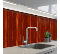 KitchenYeah© Splashback for kitchen 24"x197" / 60x500 cm self-adhesive Sink Splash Splatter Guard Splashbacks Walls Orange - Red - Rust - Metal