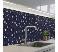 KitchenYeah© Splashback for kitchen 24"x197" / 60x500 cm self-adhesive Sink Splash Splatter Guard Splashbacks Walls Sakura - Flowers - Japanese - Patterns