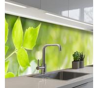 KitchenYeah© Splashback for kitchen 24"x197" / 60x500 cm self-adhesive Sink Splash Splatter Guard Splashbacks Walls Nature - Spring - Green - Leaves