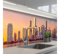KitchenYeah© Splashback for kitchen 24"x197" / 60x500 cm self-adhesive Sink Splash Splatter Guard Splashbacks Walls Skyline - Buildings - Cities