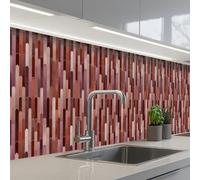 KitchenYeah© Splashback for kitchen 24"x197" / 60x500 cm self-adhesive Sink Splash Splatter Guard Splashbacks Walls Oblong - Tiles - Red - Copper