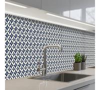 KitchenYeah© Splashback for kitchen 24"x197" / 60x500 cm self-adhesive Wall Protector Splash Back Cooker Backsplash Japan - Patterns - Blue