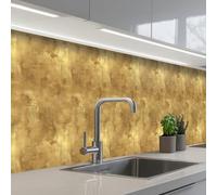 KitchenYeah© Splashback for kitchen 24"x197" / 60x500 cm self-adhesive Wall Protector Splash Back Cooker Backsplash Industrial - Texture - Gold