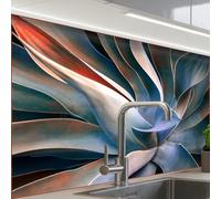KitchenYeah© Splashback for kitchen 24"x32" / 60x80 cm self-adhesive Back Splashes Kitchens Splash Guard Decor Leaves - Nature - Still life - Blue