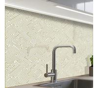 KitchenYeah© Splashback for kitchen 24"x32" / 60x80 cm self-adhesive Back Splashes Kitchens Splash Guard Decor Geometric - Lines - Green
