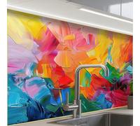 KitchenYeah© Splashback for kitchen 24"x32" / 60x80 cm self-adhesive Back Splashes Kitchens Splash Guard Decor Abstract - Paint look - Modern - Colorful