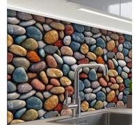 KitchenYeah© Splashback for kitchen 24"x32" / 60x80 cm self-adhesive Sink Splash Splatter Guard Splashbacks Walls Pastel - Matte - Pebbles