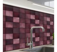 KitchenYeah© Splashback for kitchen 24"x32" / 60x80 cm self-adhesive Sink Splash Splatter Guard Splashbacks Walls Square - Tile - Pattern - Purple