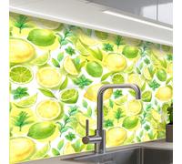 KitchenYeah© Splashback for kitchen 24"x32" / 60x80 cm self-adhesive Sink Splash Splatter Guard Splashbacks Walls Lemon - Yellow - Lime - Green