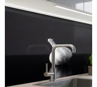 KitchenYeah© Splashback for kitchen 24"x32" / 60x80 cm self-adhesive Sink Splash Splatter Guard Splashbacks Walls Garlic - Black - White