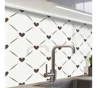 KitchenYeah© Splashback for kitchen 24"x32" / 60x80 cm self-adhesive Wall Protector Decor Panels Cooker Backsplash Design - Geometry - Pattern - Heart