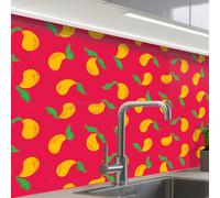 KitchenYeah© Splashback for kitchen 24"x32" / 60x80 cm self-adhesive Wall Protector Splash Back Cooker Backsplash Pink - Mango - Blue - Stripes