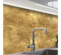 KitchenYeah© Splashback for kitchen 24"x32" / 60x80 cm self-adhesive Wall Protector Splash Back Cooker Backsplash Industrial - Texture - Gold