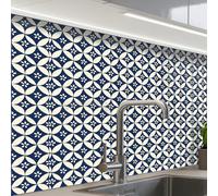 KitchenYeah© Splashback for kitchen 24"x32" / 60x80 cm self-adhesive Wall Protector Splash Back Cooker Backsplash Japan - Patterns - Blue