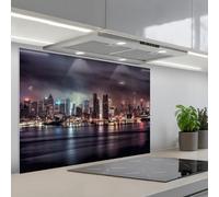 KitchenYeah© Splashback for kitchen 24"x35" / 60x90 cm self-adhesive Back Splashes Kitchens Splash Guard Decor New York - Skyline - Night