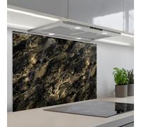 KitchenYeah© Splashback for kitchen 24"x35" / 60x90 cm self-adhesive Back Splashes Kitchens Splash Guard Decor Marble - Black - Gold