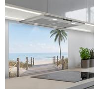 KitchenYeah© Splashback for kitchen 24"x35" / 60x90 cm self-adhesive Back Splashes Kitchens Splash Guard Decor Palm trees - Path - Horizon