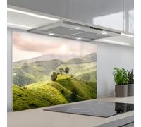 KitchenYeah© Splashback for kitchen 24"x35" / 60x90 cm self adhesive Sink Splash Splatter Guard Backsplash Decor Landscape - Hills - Green