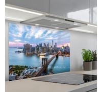 KitchenYeah© Splashback for kitchen 24"x35" / 60x90 cm self-adhesive Sink Splash Splatter Guard Splashbacks Walls New York - Skyline - Brooklyn - Bridge