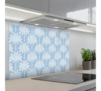 KitchenYeah© Splashback for kitchen 24"x35" / 60x90 cm self-adhesive Sink Splash Splatter Guard Splashbacks Walls Palm Tree - Modern - Blue