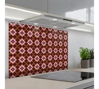 KitchenYeah© Splashback for kitchen 24"x35" / 60x90 cm self-adhesive Sink Splash Splatter Guard Splashbacks Walls Geometric - Ornate - Brown