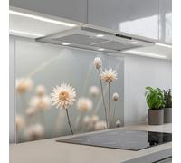 KitchenYeah© Splashback for kitchen 24"x35" / 60x90 cm self-adhesive Sink Splash Splatter Guard Splashbacks Walls Straw Flowers - White - Daylight