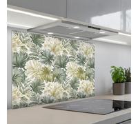 KitchenYeah© Splashback for kitchen 24"x35" / 60x90 cm self-adhesive Wall Protector Decor Panels Cooker Backsplash Leaves - Botanical - Green