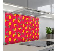KitchenYeah© Splashback for kitchen 24"x35" / 60x90 cm self-adhesive Wall Protector Splash Back Cooker Backsplash Pink - Mango - Blue - Stripes