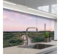 KitchenYeah© Splashback for kitchen 24"x39" / 60x100 cm self-adhesive Back Splashes Kitchens Splash Guard Decor Lighthouse - Dune landscape - Sea