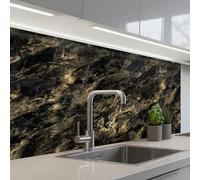 KitchenYeah© Splashback for kitchen 24"x39" / 60x100 cm self-adhesive Back Splashes Kitchens Splash Guard Decor Marble - Black - Gold