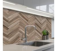 KitchenYeah© Splashback for kitchen 24"x39" / 60x100 cm self-adhesive Back Splashes Kitchens Splash Guard Decor Patterns - Wood - Brown