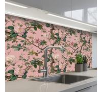 KitchenYeah© Splashback for kitchen 24"x39" / 60x100 cm self-adhesive Back Splashes Kitchens Splash Guard Decor Peonies - Botanical - Bird