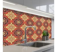 KitchenYeah© Splashback for kitchen 24"x39" / 60x100 cm self-adhesive Back Splashes Kitchens Splash Guard Decor Mandala - Flowers - Boho - Patterns