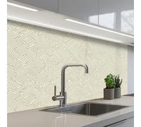 KitchenYeah© Splashback for kitchen 24"x39" / 60x100 cm self-adhesive Back Splashes Kitchens Splash Guard Decor Geometric - Lines - Green
