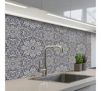 KitchenYeah© Splashback for kitchen 24"x39" / 60x100 cm self-adhesive Sink Splash Splatter Guard Splashbacks Walls Mandala - Flowers - Vintage - Patterns