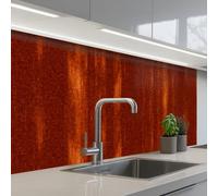 KitchenYeah© Splashback for kitchen 24"x39" / 60x100 cm self-adhesive Sink Splash Splatter Guard Splashbacks Walls Orange - Red - Rust - Metal