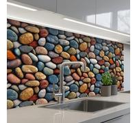 KitchenYeah© Splashback for kitchen 24"x39" / 60x100 cm self-adhesive Sink Splash Splatter Guard Splashbacks Walls Pastel - Matte - Pebbles