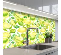 KitchenYeah© Splashback for kitchen 24"x39" / 60x100 cm self-adhesive Sink Splash Splatter Guard Splashbacks Walls Lemon - Yellow - Lime - Green