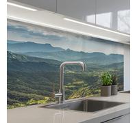 KitchenYeah© Splashback for kitchen 24"x39" / 60x100 cm self-adhesive Sink Splash Splatter Guard Splashbacks Walls Landscape - Valley - Green