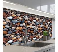 KitchenYeah© Splashback for kitchen 24"x39" / 60x100 cm self-adhesive Sink Splash Splatter Guard Splashbacks Walls Polished - Pebble - Warm