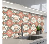 KitchenYeah© Splashback for kitchen 24"x39" / 60x100 cm self-adhesive Sink Splash Splatter Guard Splashbacks Walls Vintage - Flowers - Mandala - Patterns