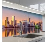 KitchenYeah© Splashback for kitchen 24"x39" / 60x100 cm self-adhesive Sink Splash Splatter Guard Splashbacks Walls Skyline - Buildings - Cities