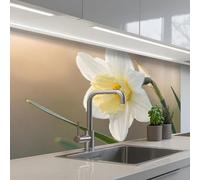 KitchenYeah© Splashback for kitchen 24"x39" / 60x100 cm self-adhesive Sink Splash Splatter Guard Splashbacks Walls Daffodil - Flower - Minimalist