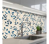 KitchenYeah© Splashback for kitchen 24"x39" / 60x100 cm self-adhesive Sink Splash Splatter Guard Splashbacks Walls Pattern - Blue- Beige