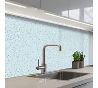 KitchenYeah© Splashback for kitchen 24"x39" / 60x100 cm self-adhesive Wall Protector Decor Panels Cooker Backsplash Terrazzo - Pattern - Colorful - Baby Blue