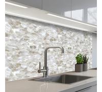 KitchenYeah© Splashback for kitchen 24"x39" / 60x100 cm self-adhesive Wall Protector Decor Panels Cooker Backsplash White - Brush strokes - Relief effect