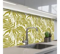 KitchenYeah© Splashback for kitchen 24"x39" / 60x100 cm self-adhesive Wall Protector Decor Panels Cooker Backsplash Palm leaf - Pattern - Green