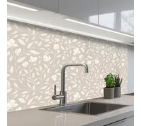 KitchenYeah© Splashback for kitchen 24"x39" / 60x100 cm self-adhesive Wall Protector Decor Panels Cooker Backsplash Flowers - stem - leaves