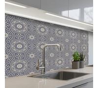 KitchenYeah© Splashback for kitchen 24"x39" / 60x100 cm self-adhesive Wall Protector Decor Panels Cooker Backsplash Mandala - Blue - Pattern