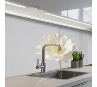 KitchenYeah© Splashback for kitchen 24"x39" / 60x100 cm self-adhesive Wall Protector Decor Panels Cooker Backsplash Flower - Minimalist -White